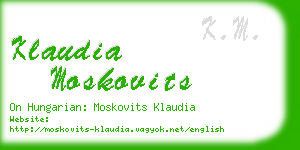 klaudia moskovits business card